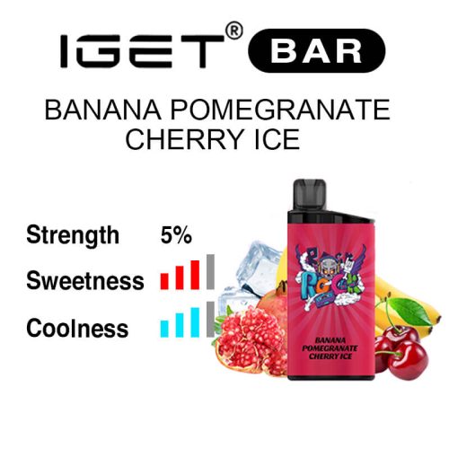 Banana Pomegranate Cherry Ice IGET Bar flavour review