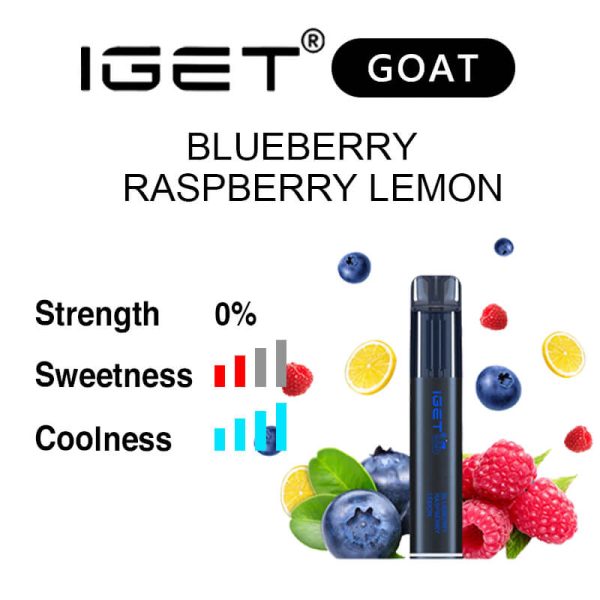 nicotine free Blueberry Raspberry Lemon IGET Goat flavour