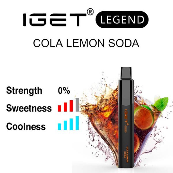 Nicotine free Cola Lemon Soda IGET Legend flavour