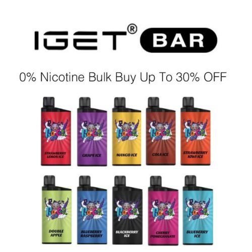 nicotine free IGET Bar bulk buy cheap in Australia - up to 30% discount and $24 each