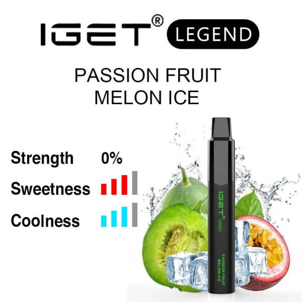 Nicotine free Passion Fruit Melon Ice IGET Legend flavour
