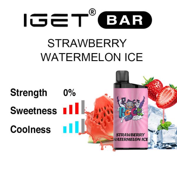 nicotine free Strawberry Watermelon Ice IGET Bar flavour review