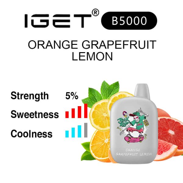 Orange Grape Fruit Lemon IGET B5000 flavour
