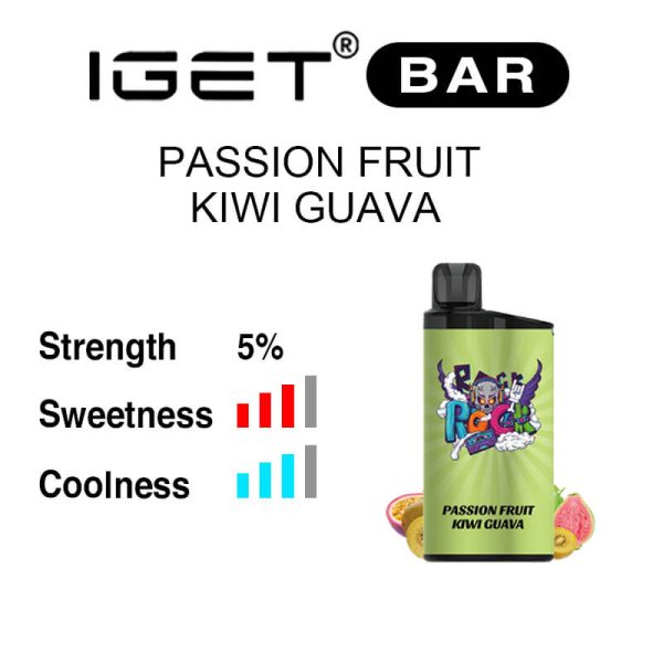 Passion Fruit Kiwi Guava IGET Bar flavour review