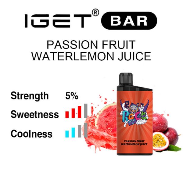 Passion fruit watermelon Juice IGET Bar flavour review